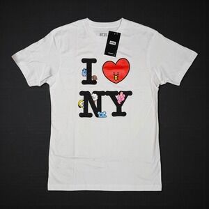BT21 I Love NY Shirt Adult Medium White Official BTS Army K-Pop Line Friends NTW